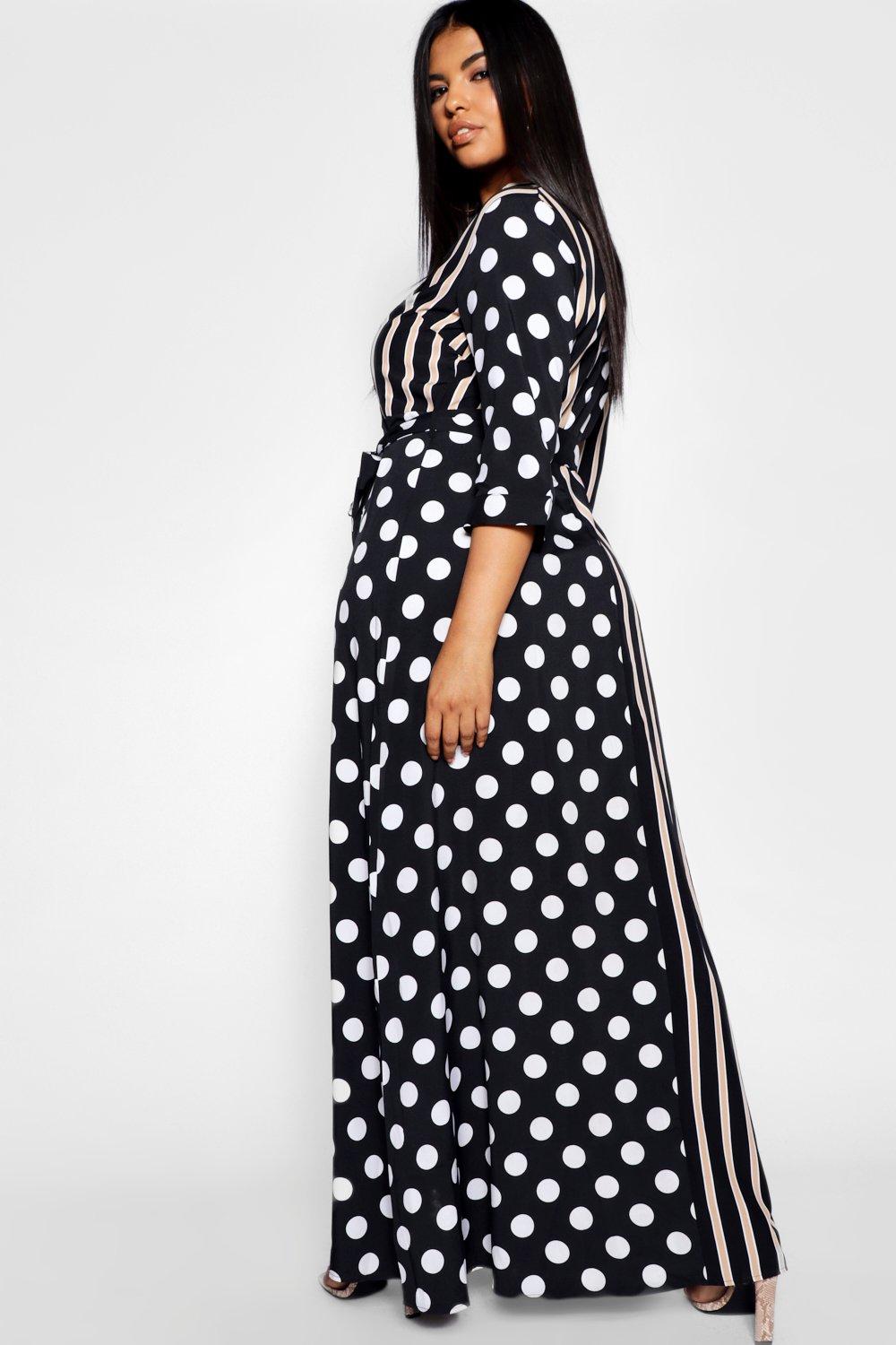 Polka dot maxi store dress plus size